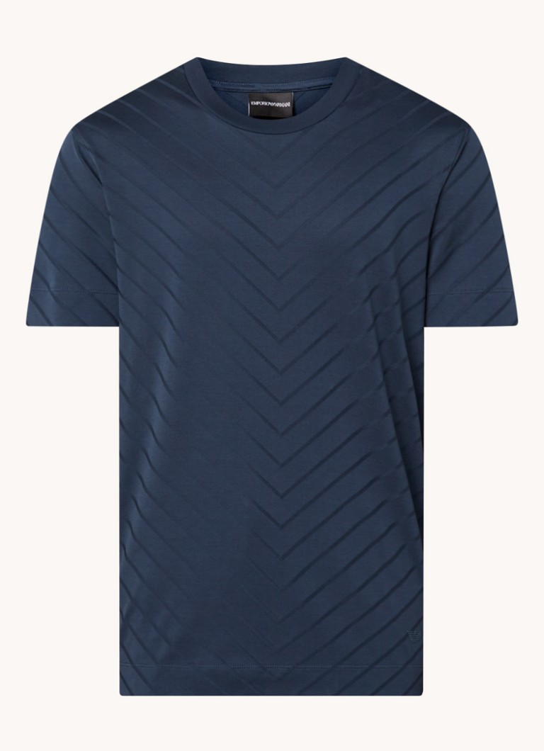 Emporio Armani  T-shirt met streepprint en stretch