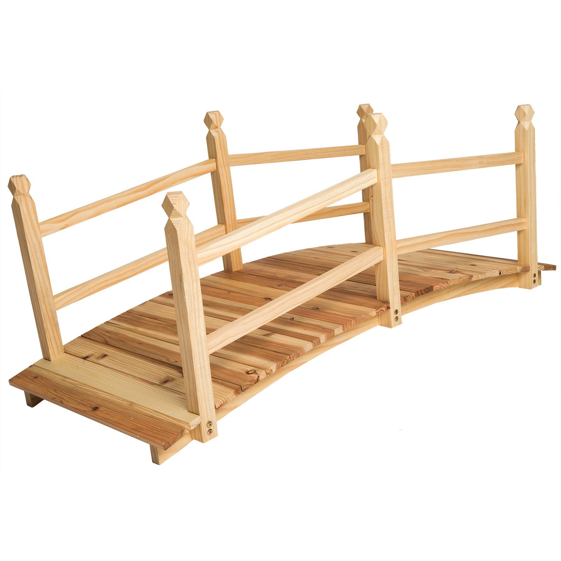 tectake Zierbrücke Gartenbrücke aus Holz 137cm lang