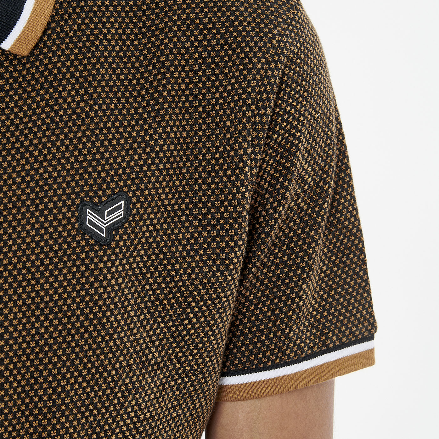 RYCE   Polo noir et marron homme 100% coton