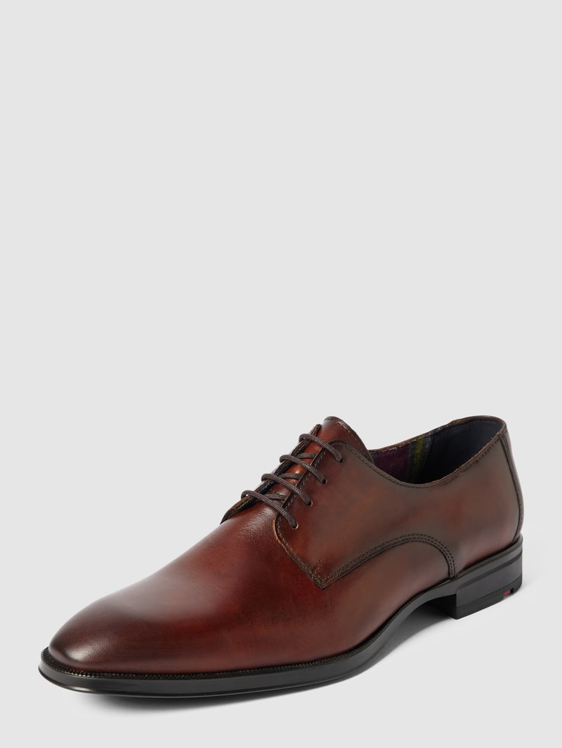 Halbschuhe aus echtem Leder Modell 'GIDEON' in mittelbraun