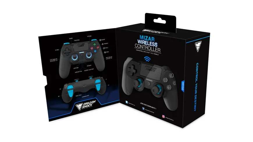 Mizar Wireless Controller für PS4 Schwarz