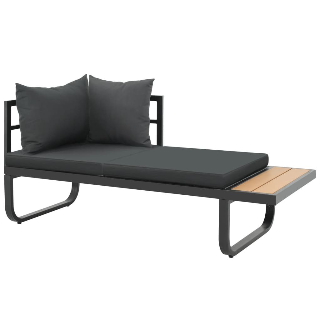 vidaXL Loungesofa 2-tlg. Garten-Ecksofa-Set mit Auflagen Aluminium WPC, 2 Teile