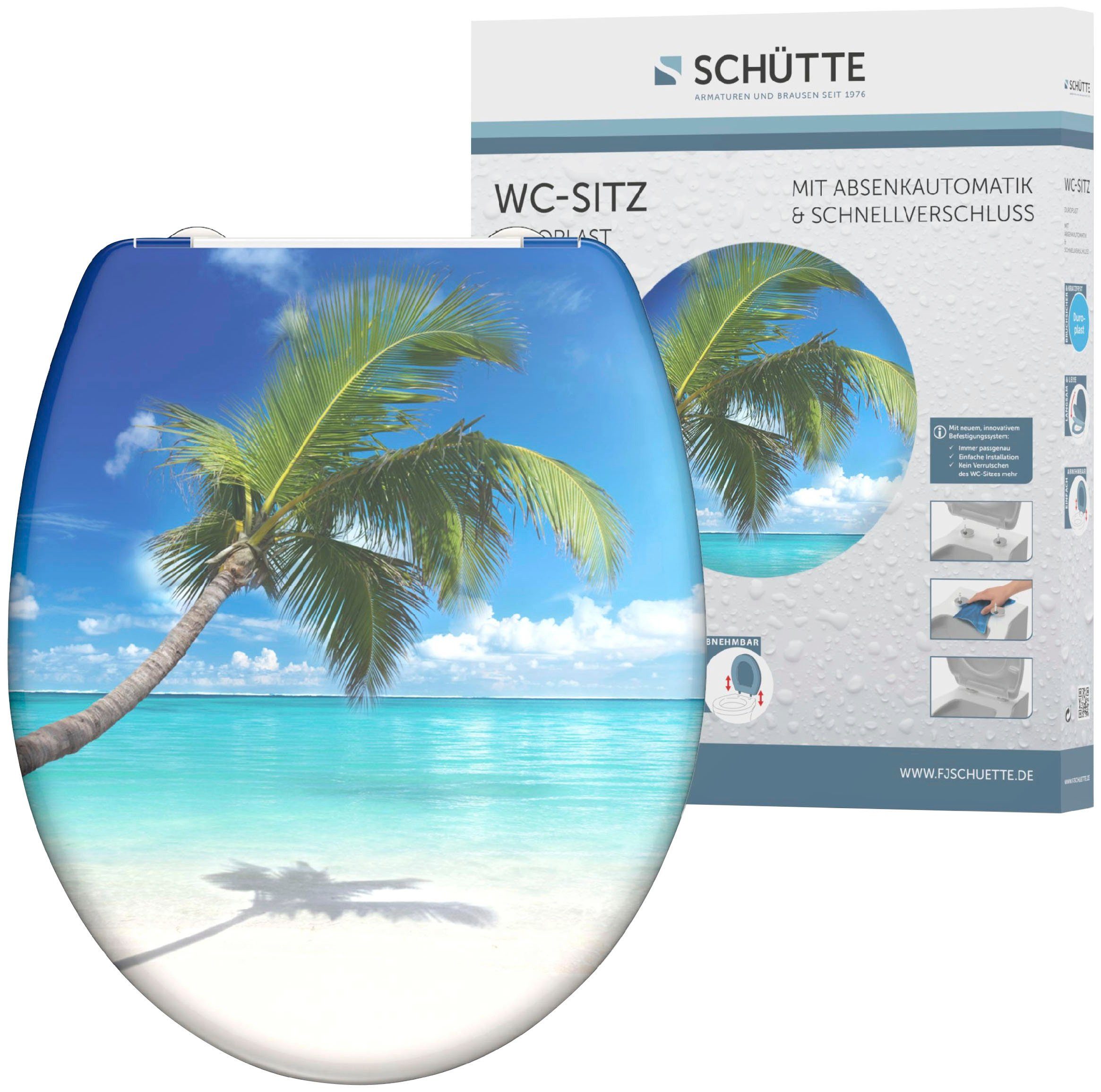 Schütte WC-Sitz CARRIBEAN, Duroplast, mit Absenkautomatik und Schnellverschluss
