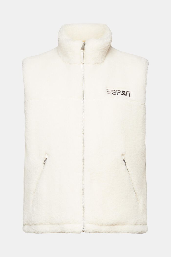 Weste aus Teddyfleece mit Logo-Stitching