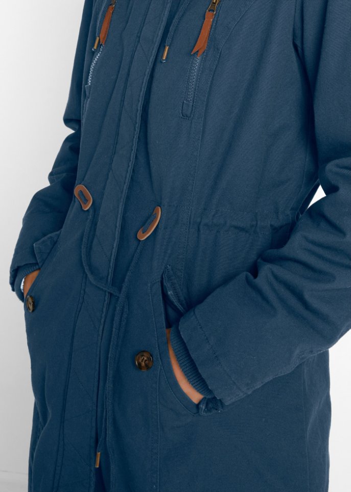 Winterparka mit Fellimitat-Kapuze