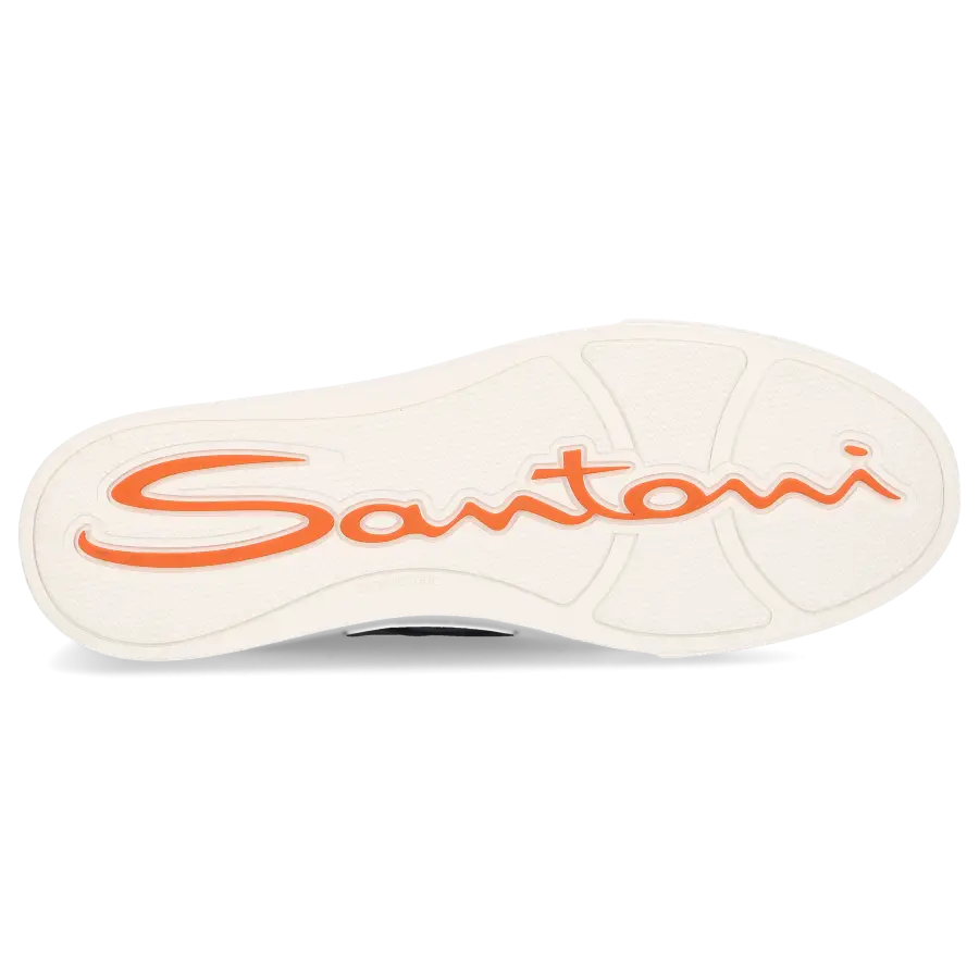 Santoni - Sneaker low DOUBLE BUCKLE Kalbsleder - blau