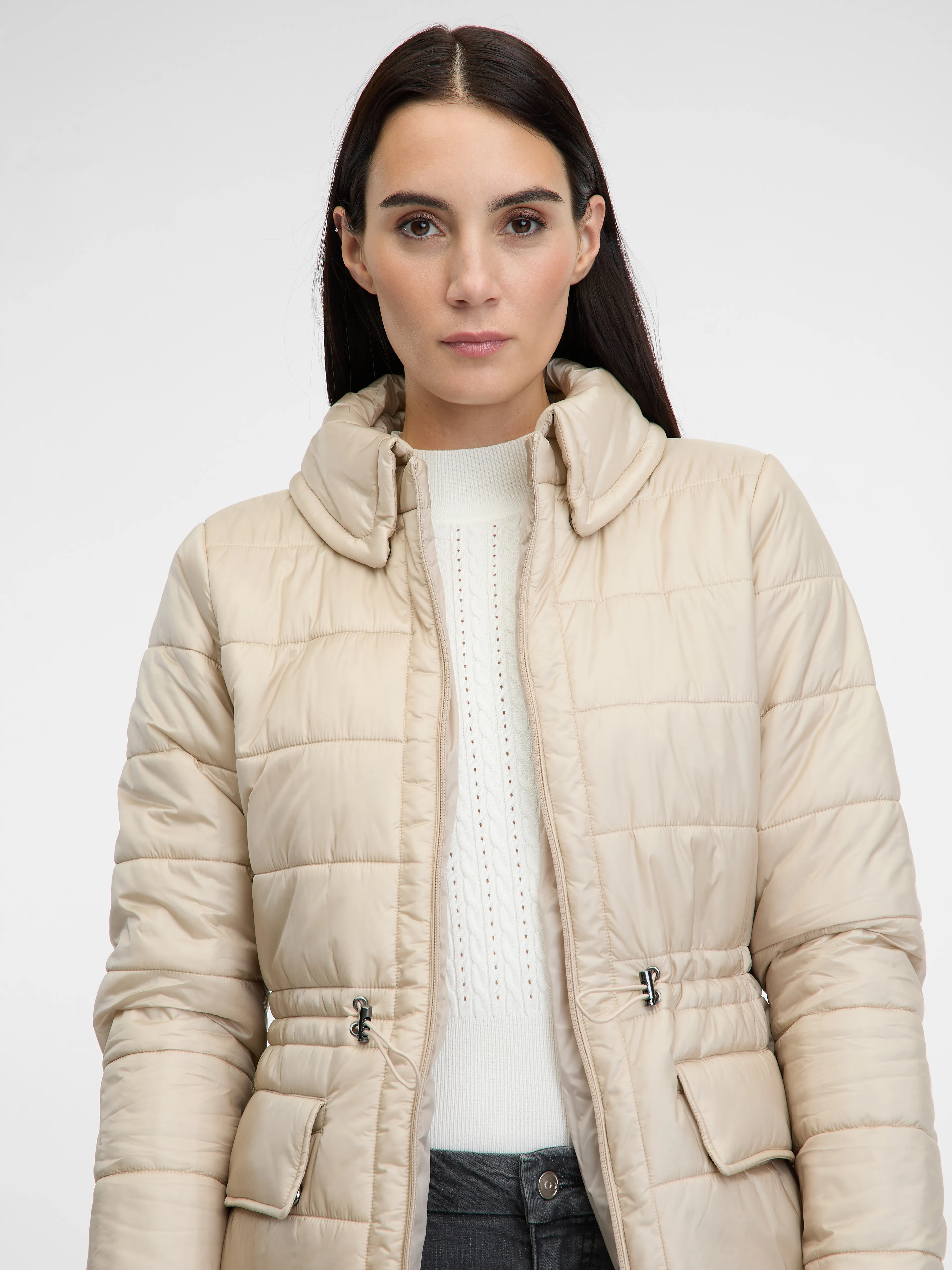 Cremefarbene Damen-Winterjacke ORSAY
