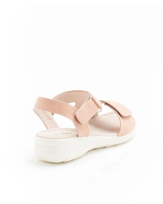 Sandales compensées aspect nubuck
