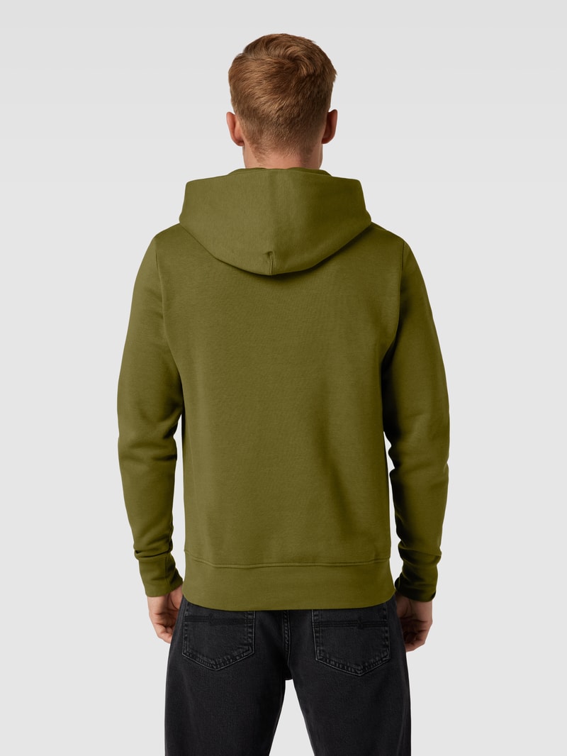 Hoodie mit Logo-Stitching Modell 'FLAG' in olivgrün