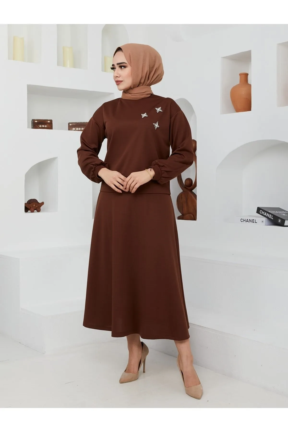 VOLT CLOTHİNG  Steinbestickter Rockanzug