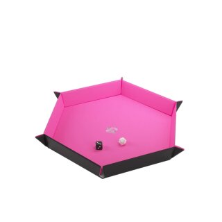 Gamegenic Magnetic Dice Tray Hexagonal - Black & Pink