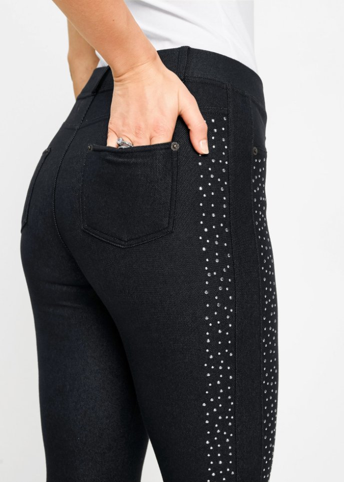 Thermojeggings mit Glitzersteinen