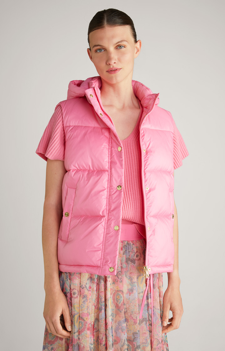 Nylon-Steppweste in Pink
