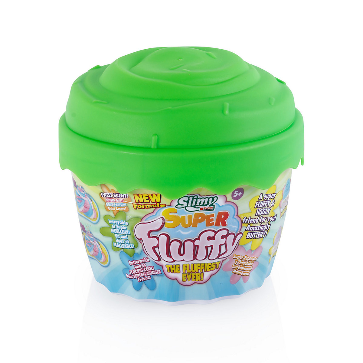 SLIMY® Super Fluffy 300g Spielmasse im Cup Cake-Becher - der flaumigste Original Slimy Slime, lustig duftende Schleim Knete für Kinder
