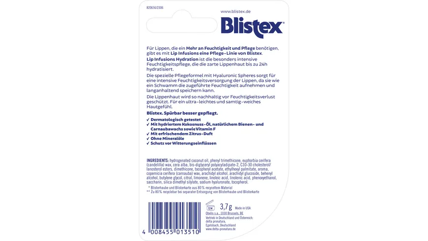 BLISTEX Lippenpflege Lip Infusions Hydration 3.7 g