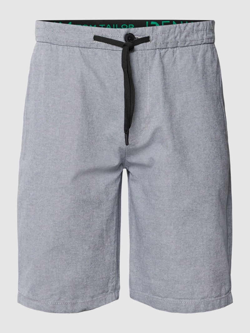 Regular Fit Bermudas mit Tunnelzug Modell 'yarn' in mittelgrau