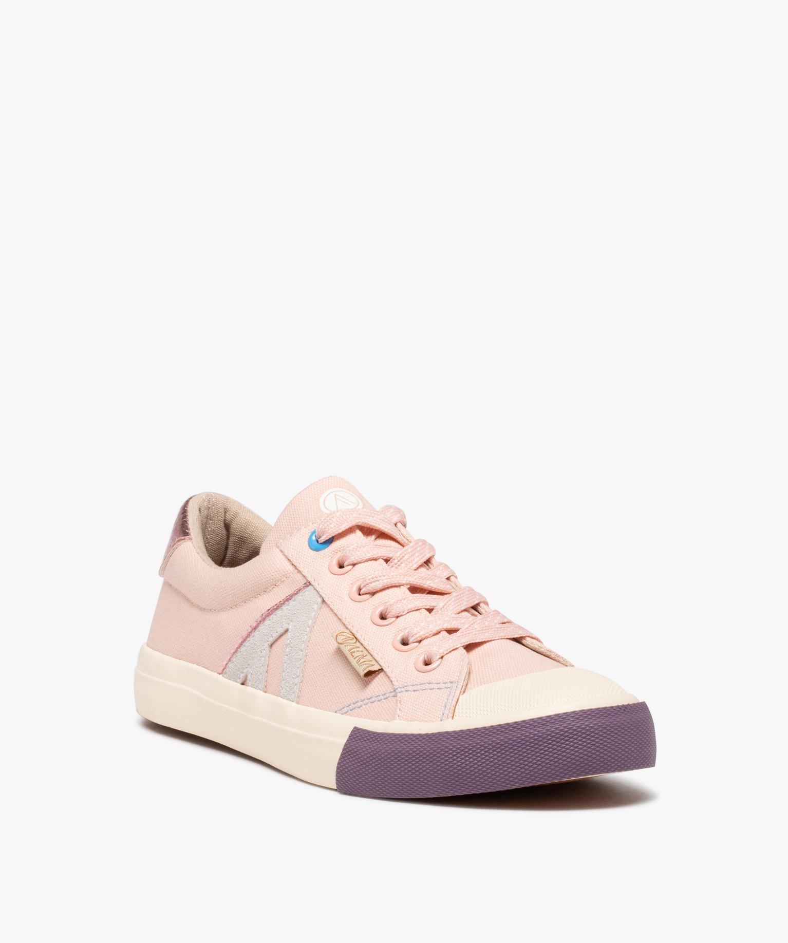 Baskets femme en toile avec coton recyclé – Alma Planète rose | GEMO