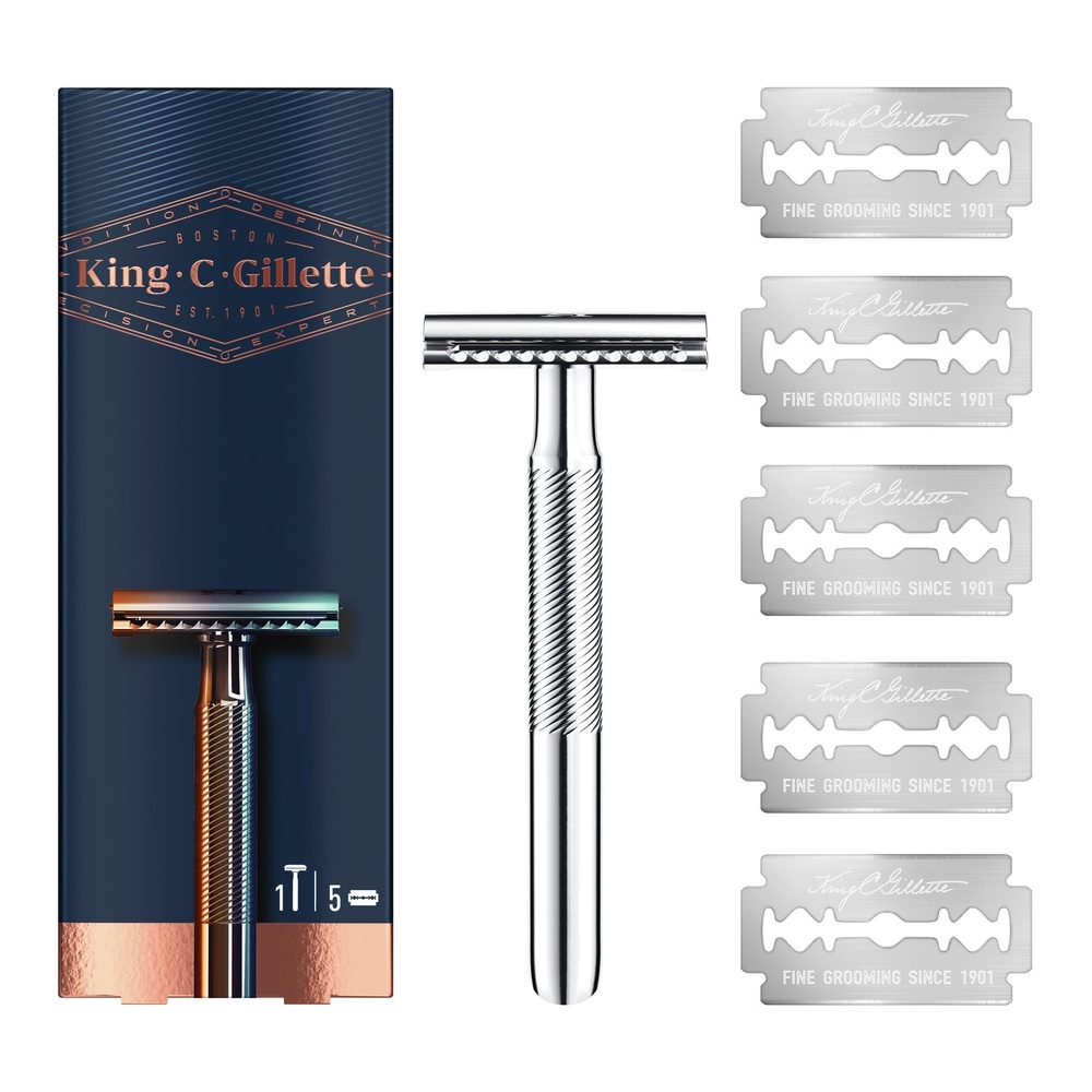 gillette King C. Gillette Rasoir De Sûreté - 5 Lames Rasoirs