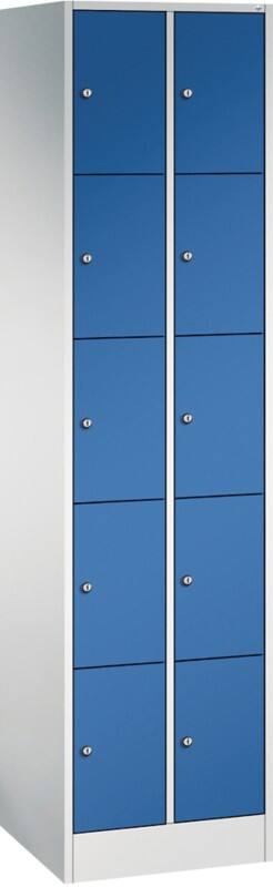 C P Serie 8070 Metall Schließfach 10 Türen Zylinderschloss 460 x 480 x 1.950 mm Lichtgrau 80700-20 S10006