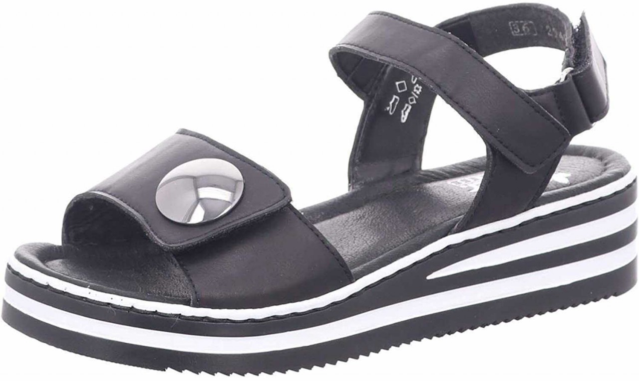 RIEKER Keilsandalen schwarz Luzern