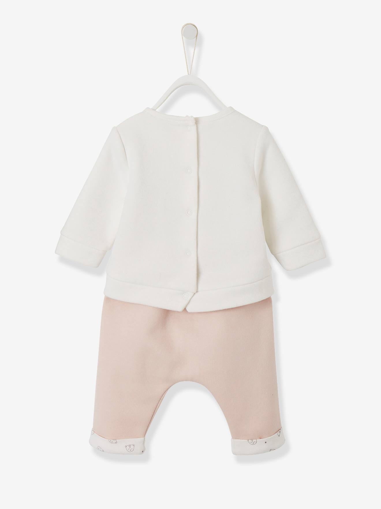 Ensemble bébé naissance sweat frimousse + pantalon personnalisable encre