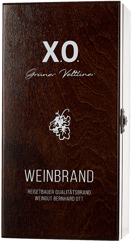 Reisetbauer & Ott Grüner Veltliner Weinbrand XO 0,7 Liter in Holzkiste