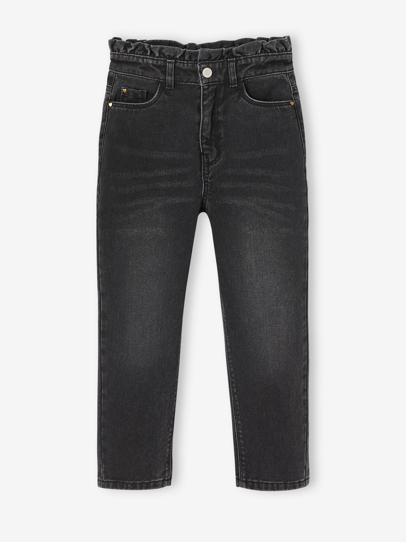 Vertbaudet Mädchen Mom-fit-Jeans - grauer denim