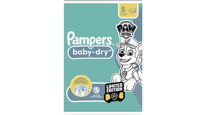 Pampers Baby Dry Paw Patrol Windeln Gr.5 Junior 11-16kg MonatsBox