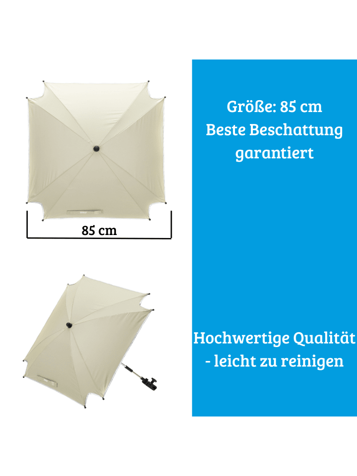 fillikid Sonnenschirm XL Exklusiv Sonnenschutz für Kinderwagen & Buggy in Natur günstig kaufen onesize