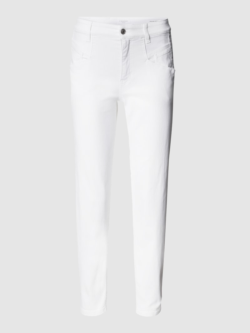 Cropped High Waist Jeans im Straight Fit in weiß