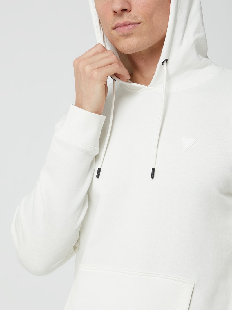 Hoodie mit Logo-Applikation in offwhite