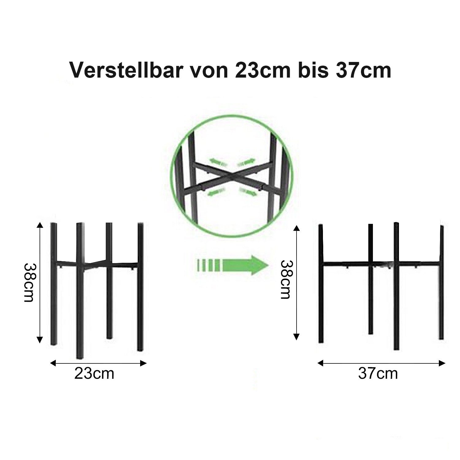 Vicbuy Blumenständer, Metall Regal Erweiterbar 23-37cm & Verstellbare Höhe