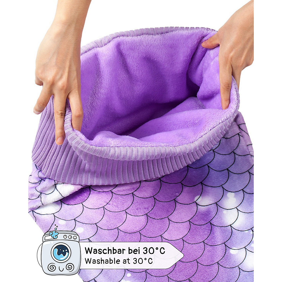 Meerjungfrau Aqua Kuschel-Decke, Couch-Decke, Schlafsack, lila