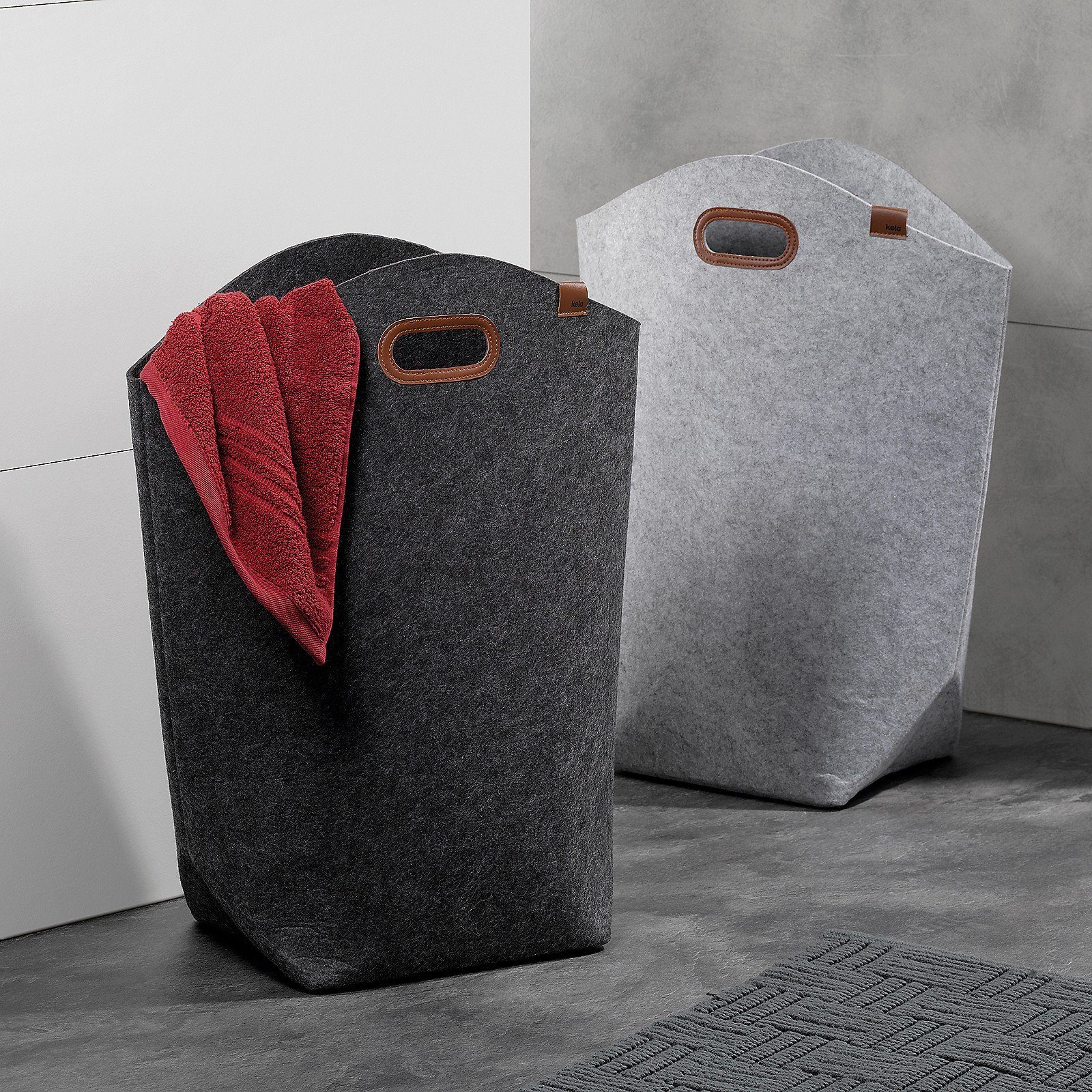 kela Wäschebox Fay, Kunstledergriffe