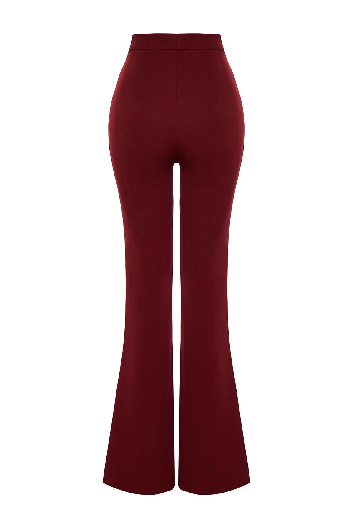Trendyol Collection  Burgunderrote, gewebte Hose mit ausgestelltem Bein und hoher Taille TWOAW20PL0094