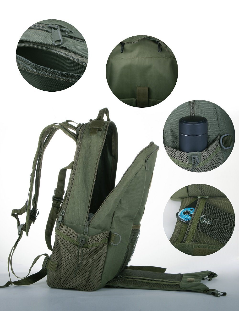 RAIKOU Rucksack 35L Taktischer Rucksack Herren militär Wanderrucksack wasserdicht, zum Wandern Outdoorsports Reisen Camping