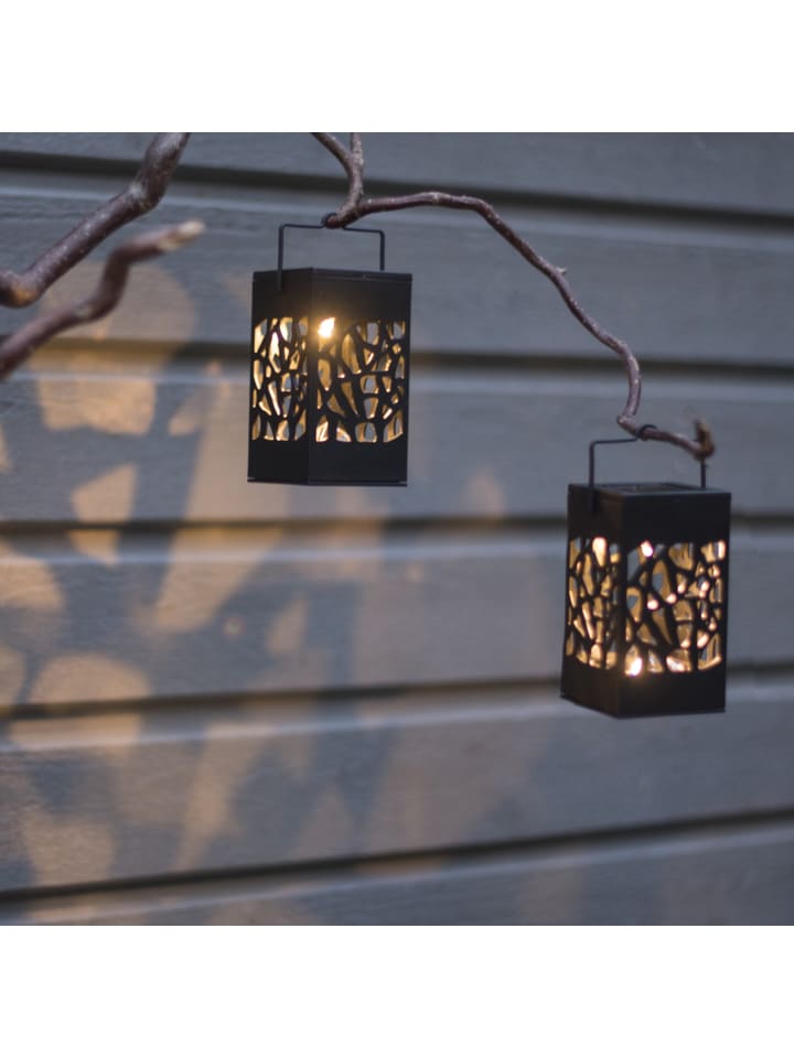 MARELIDA 3er Set LED  Solar Laternen zum Hängen oder Stellen H: 11cm in schwarz günstig kaufen onesize