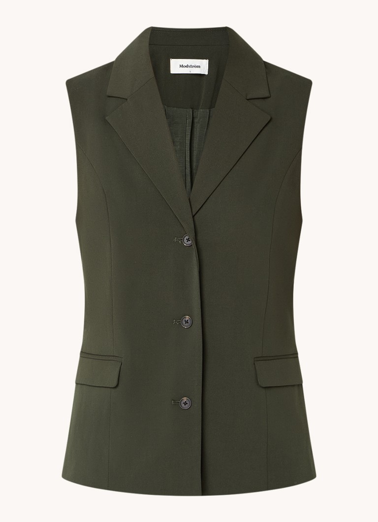 Blazer Modström Kimana em mistura de lã com bolsos de aba.