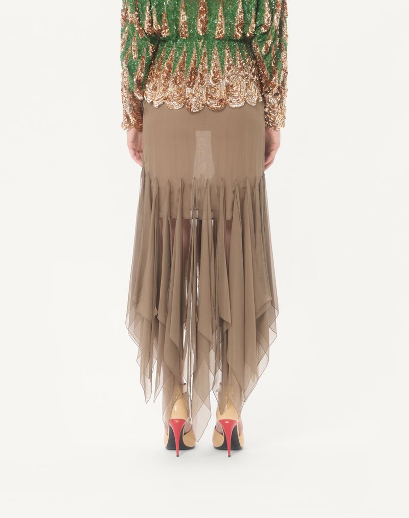 Saia midi de chiffon