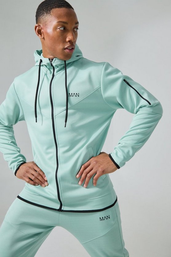 Active Colorblock Trainingsanzug mit Kapuze und Trichterkragen