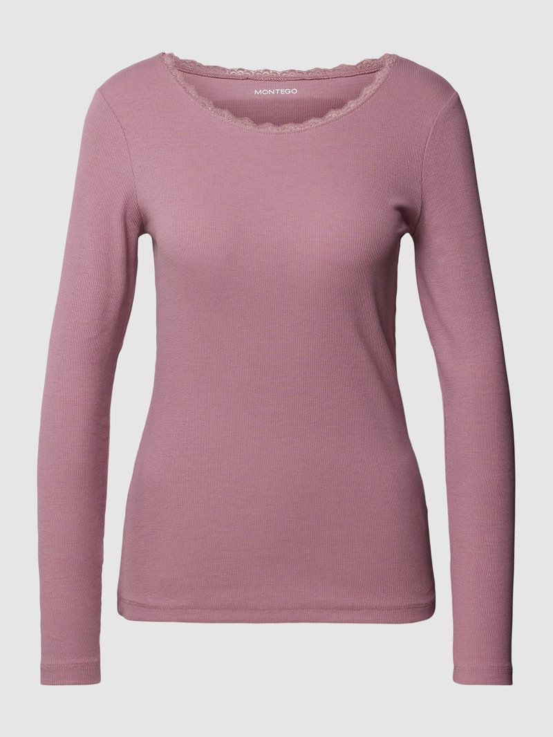Longsleeve mit Rundhalsausschnitt in mauve