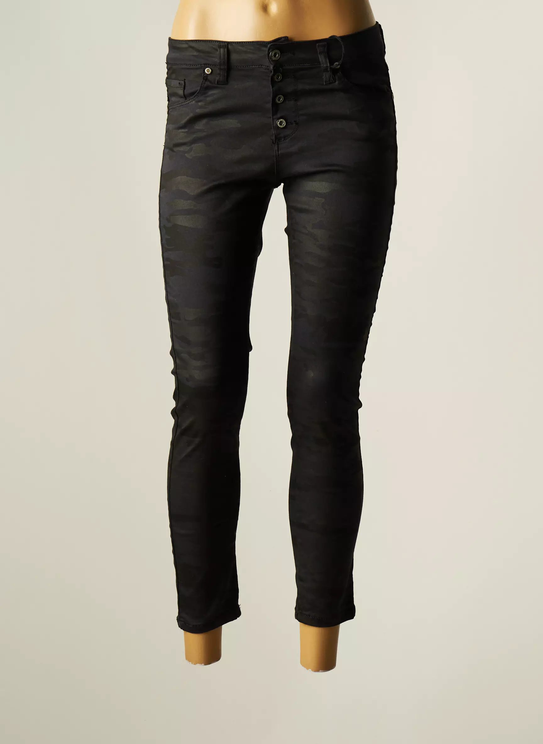 Please Pantalons Slim Femme couleur noir