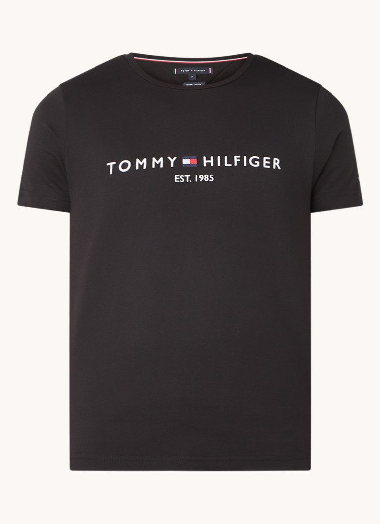 Tommy Hilfiger ekologiškos medvilnės marškinėliai su siuvinėtu logotipu