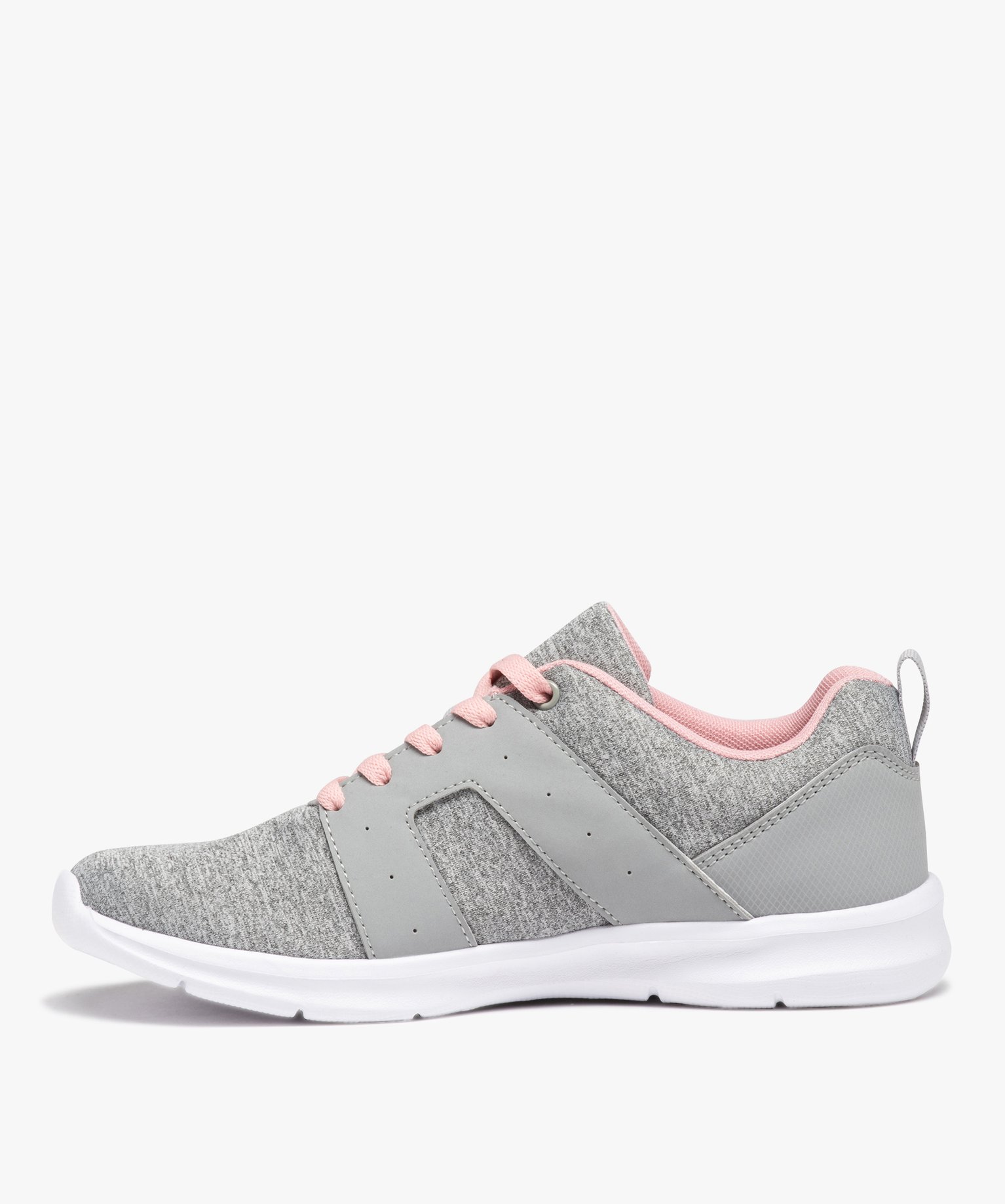 Baskets running en textile uni extralégères femme rose | GEMO
