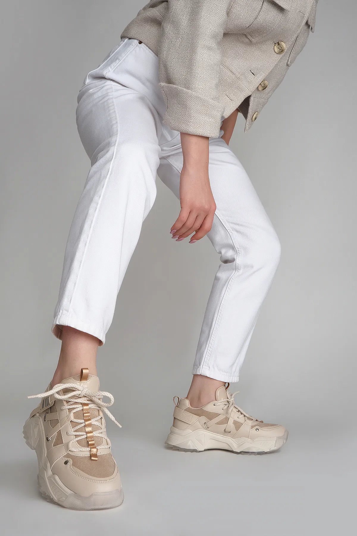 Marjin  Sneaker - Beige - Flacher Absatz