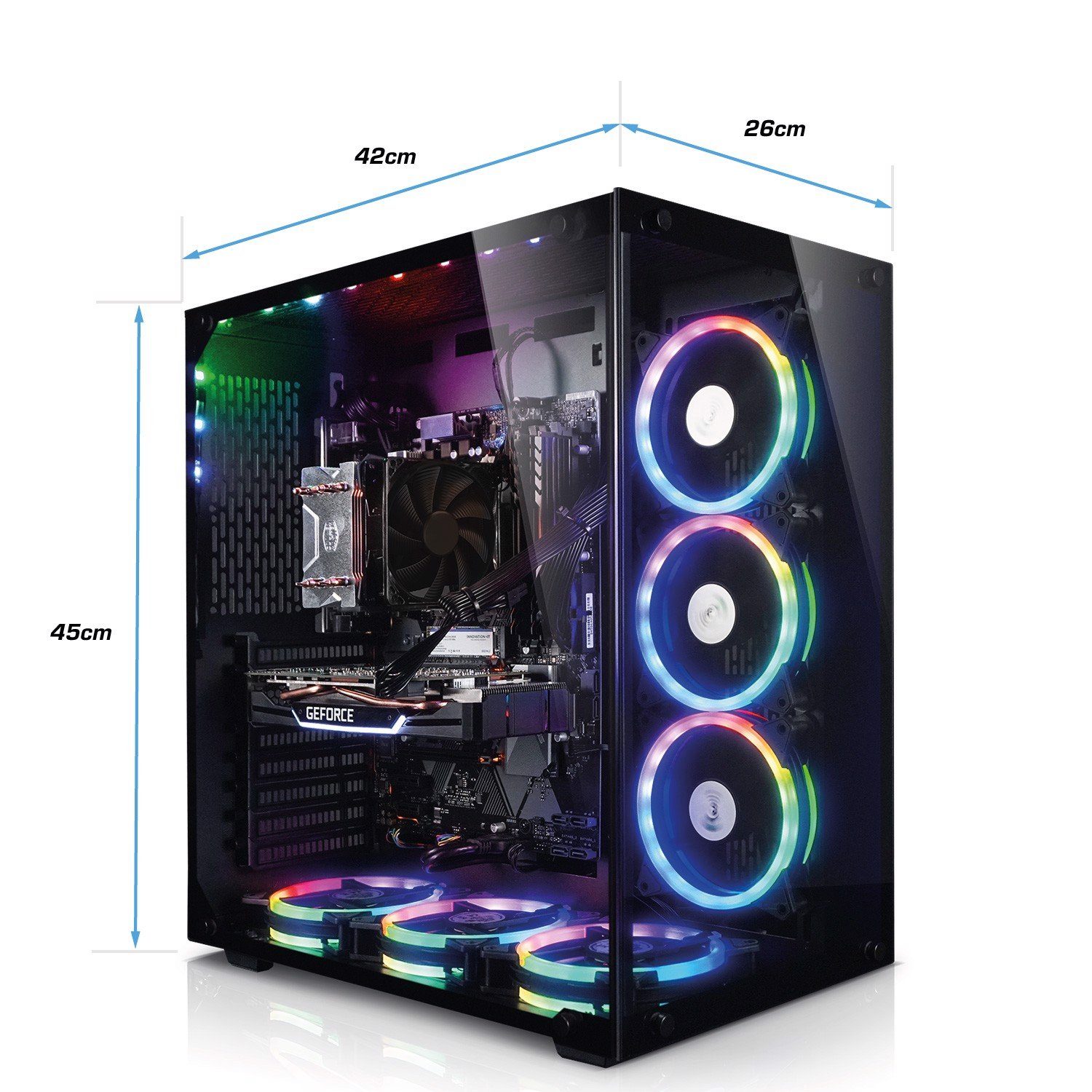 Kiebel Panorama Gaming-PC (Intel Core i7 Intel Core i7-10700F, RTX 3060, 16 GB RAM, 1000 GB SSD, Luftkühlung, RGB-Beleuchtung)