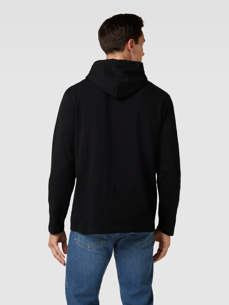 Hoodie mit Logo-Stitching in schwarz
