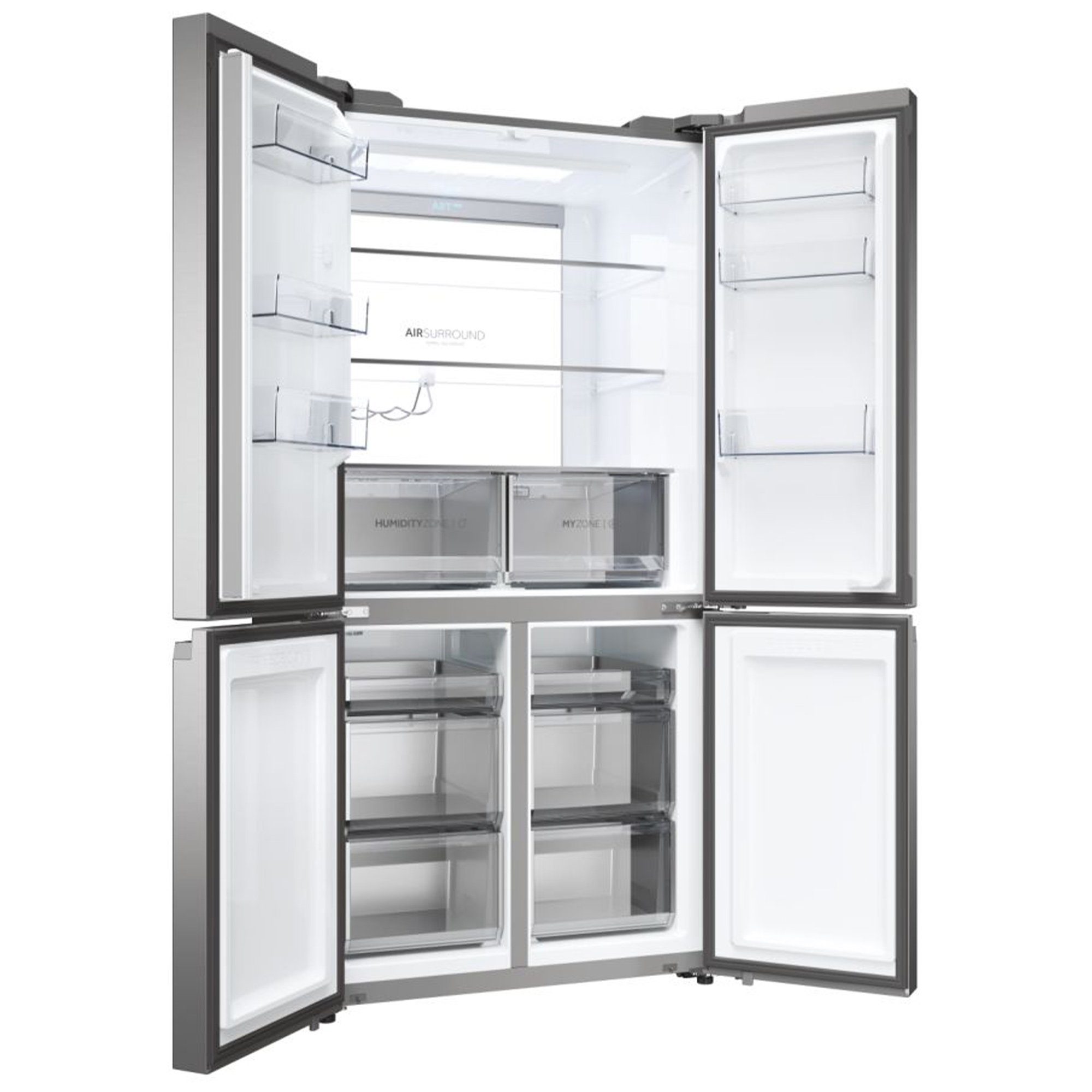 Haier Multi Door HCR79F19ENMM, 190,5 cm hoch, 90,8 cm breit, Total NoFrost, HumidityZone, Air Surround, Daylight-LED-Lichtsäule