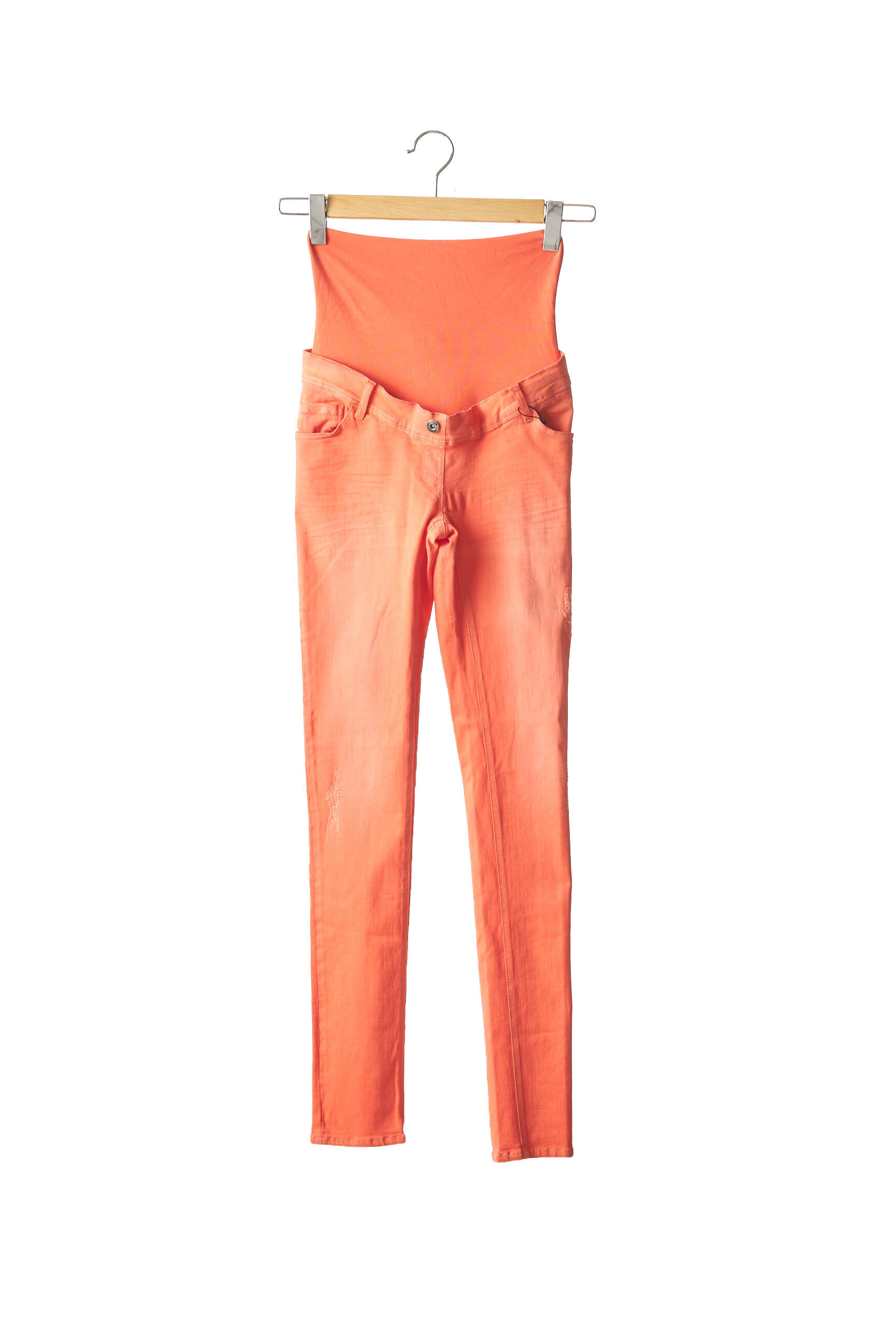 Love2wait Jeans Maternite Femme couleur orange