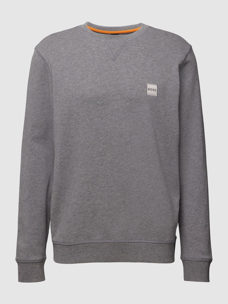Sweatshirt mit Logo-Patch Modell 'WESTART' in mittelgrau